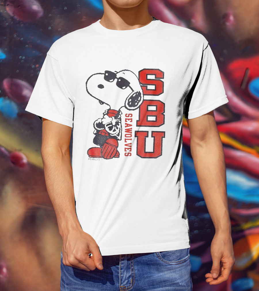 SBU Seawolves Snoopy Peanuts T-Shirt