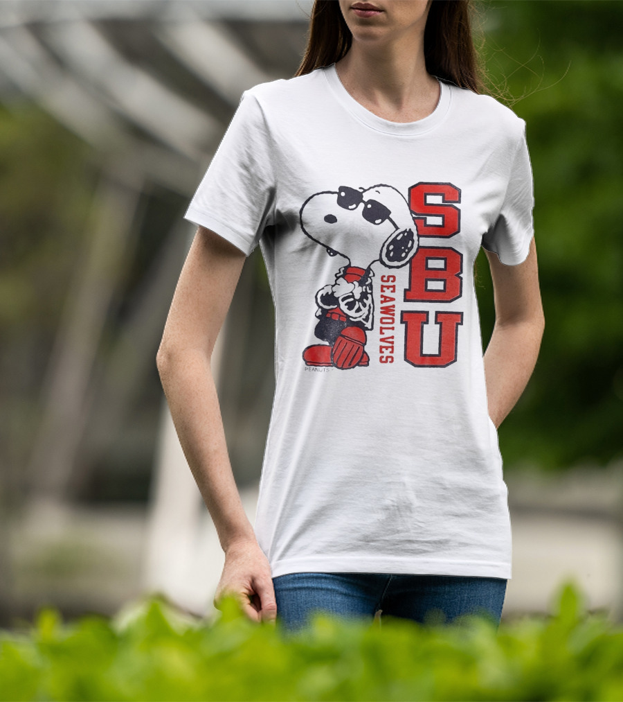 SBU Seawolves Snoopy Peanuts T-Shirt