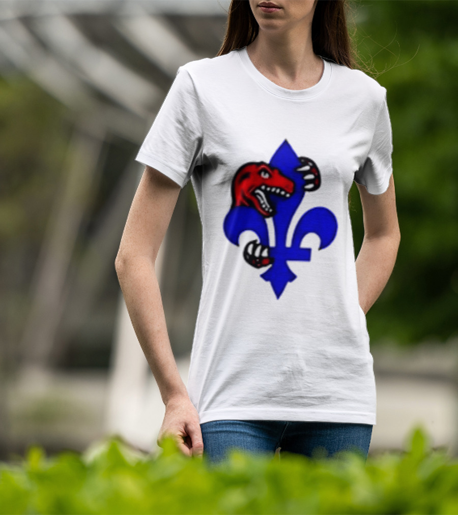 Toronto Raptors Vs Miami Heat Ville De Quebec 2026 Two Sided Fleur De Lis Raptors Claw T-Shirt