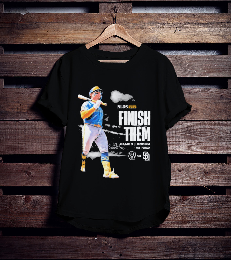 NLDS 2026 Finish Them Game 5 Brewers Vs Padres Playoff Showdown T-Shirt