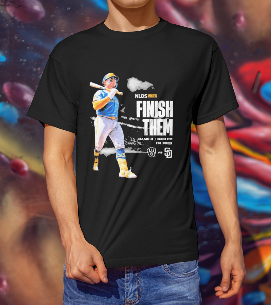 NLDS 2026 Finish Them Game 5 Brewers Vs Padres Playoff Showdown T-Shirt