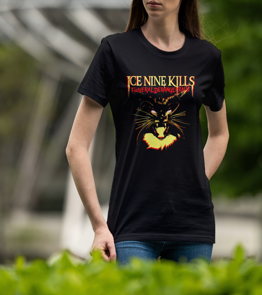 Ice Nine Kills Funeral Derangements Horror Cat T-Shirt