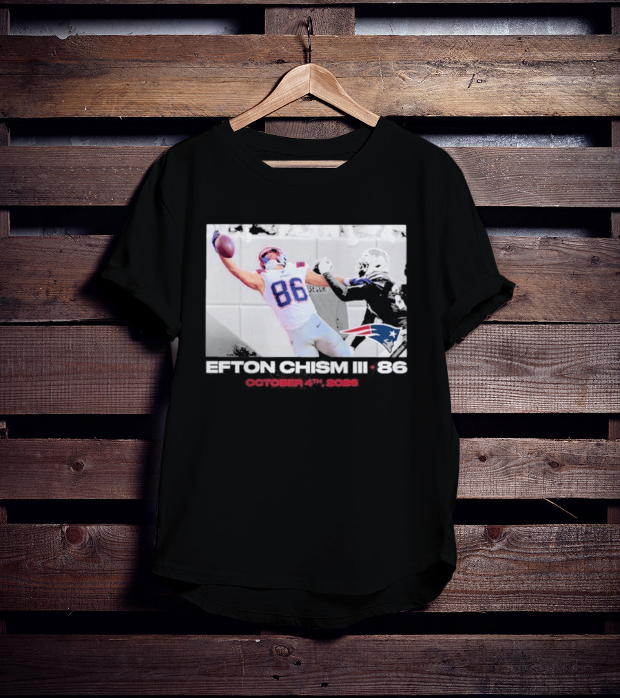 Efton Chism III New England Patriots Week 4 Black Flash Football Highlight T-Shirt
