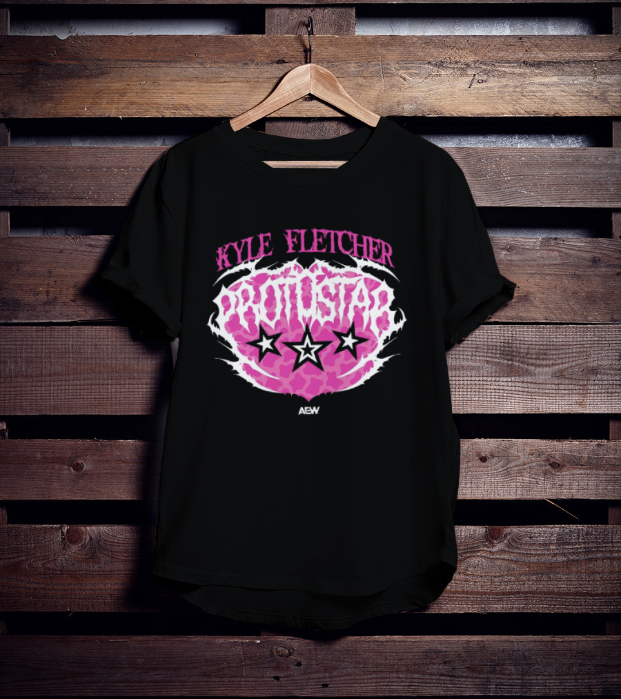 Kyle Fletcher Protostar AEW 2026 Three Stars Retro Pink T-Shirt