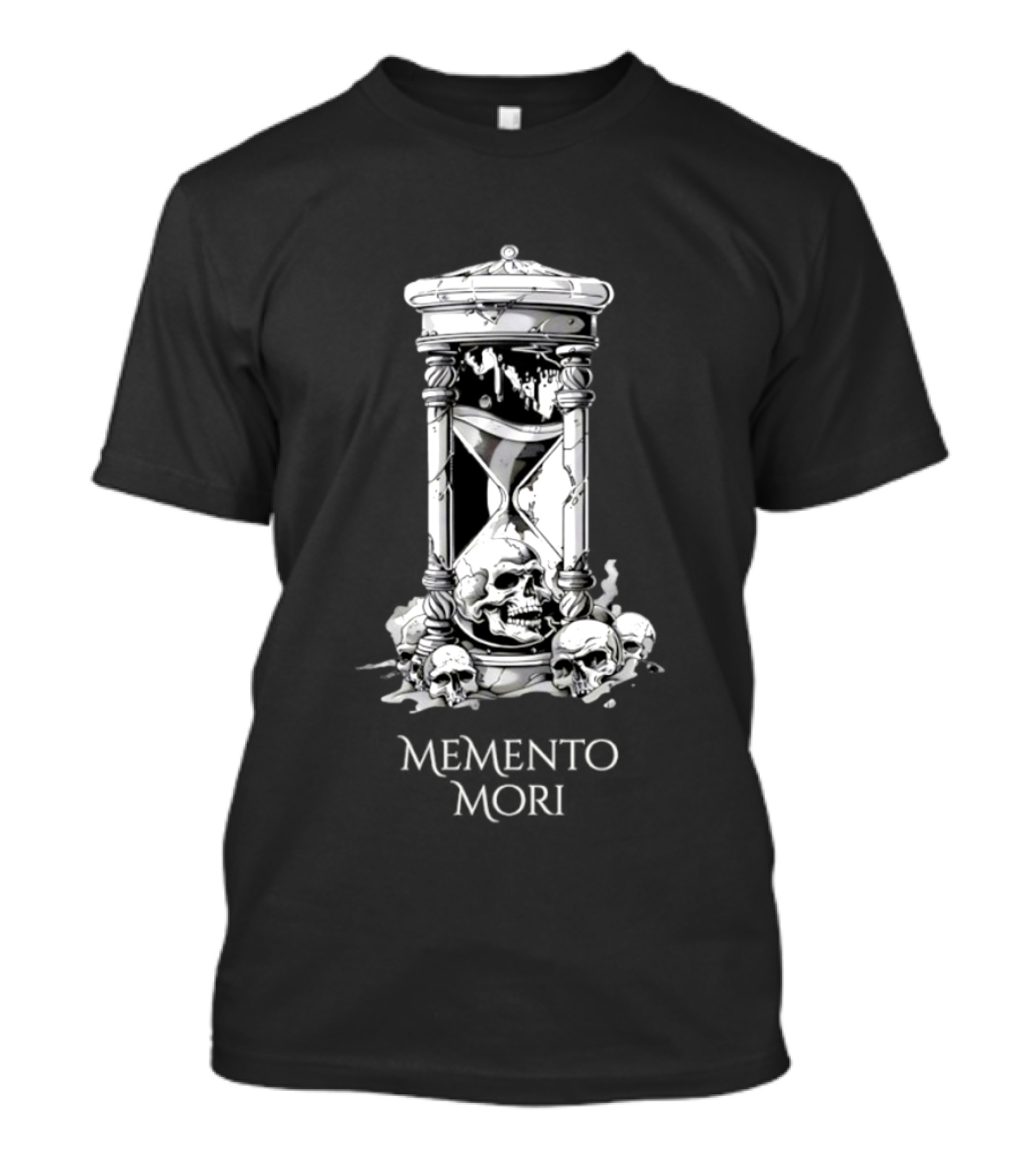 Memento Mori Hourglass Skull Halloween T-Shirt