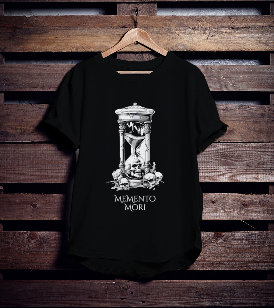 Memento Mori Hourglass Skull Halloween T-Shirt