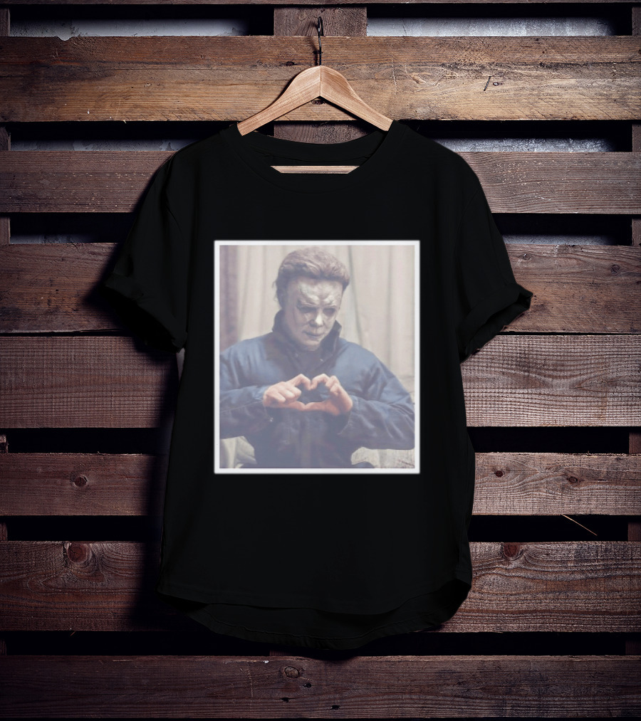 Michael Myers Heart Hands Halloween Horror Iconic Mask T-Shirt