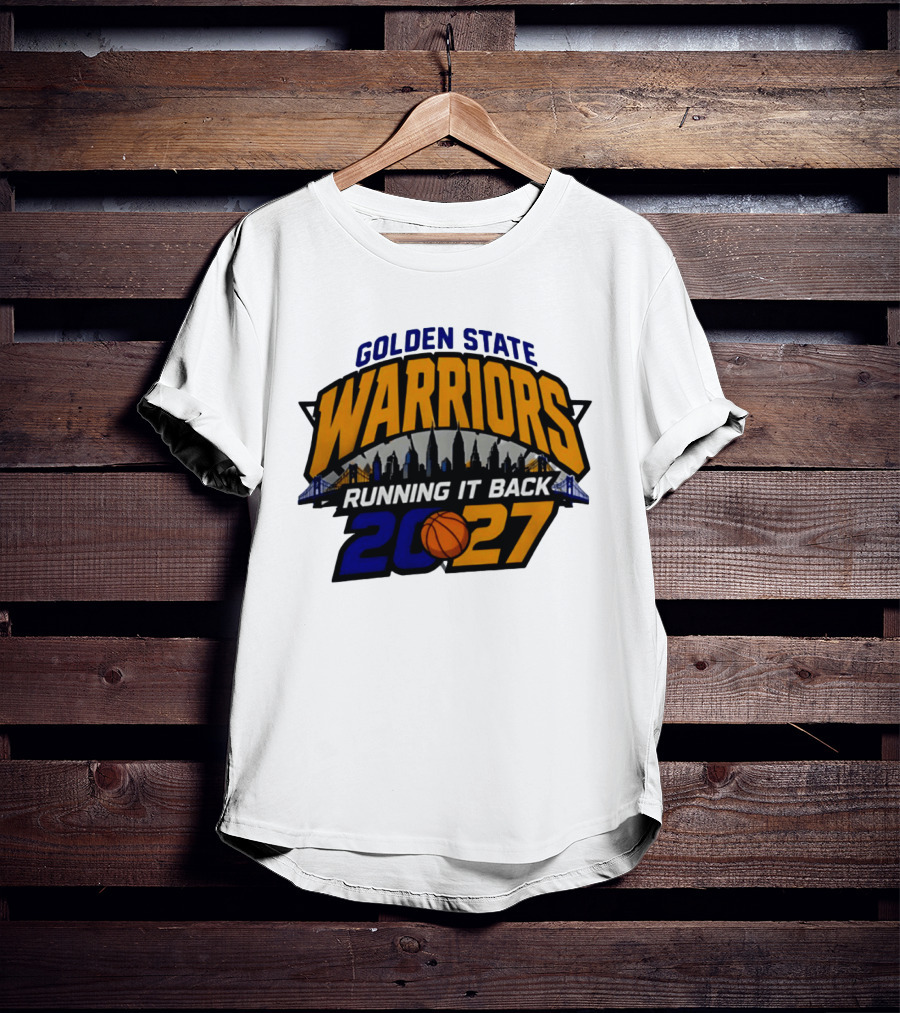 Golden State Warriors Running It Back 2027 Skyline NBA Basketball T-Shirt