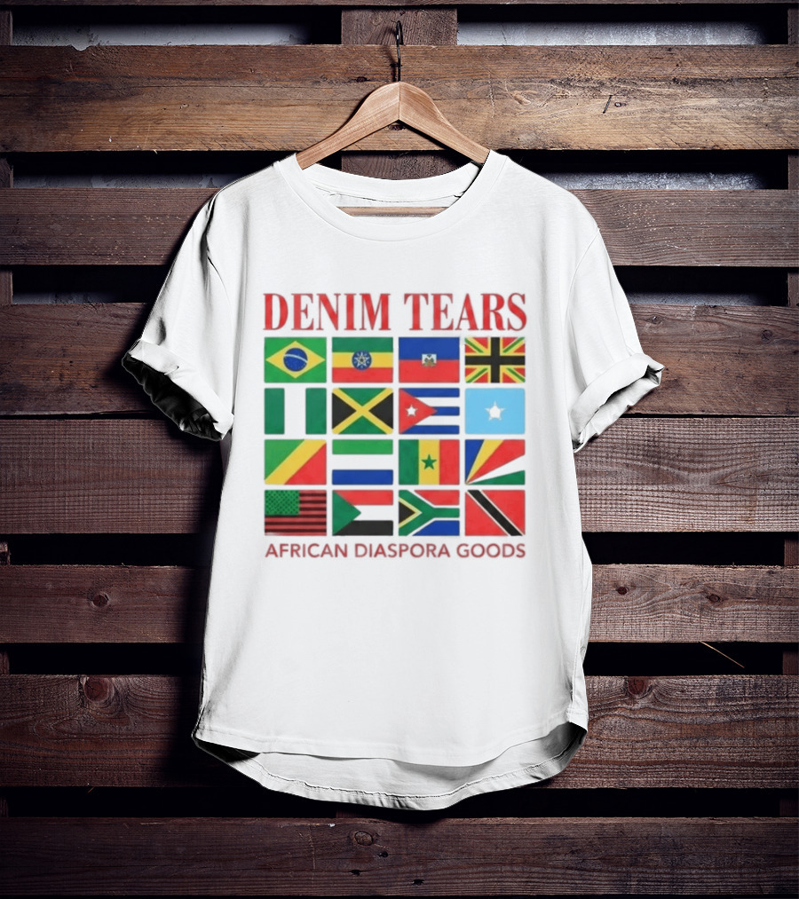 Denim Tears African Diaspora Goods Flags Brazil Jamaica Trinidad Haiti Somalia T-Shirt