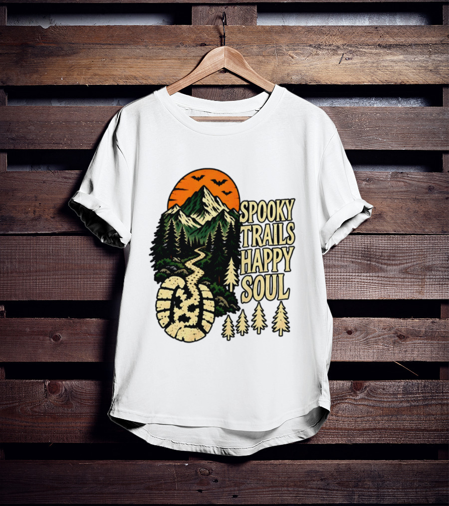 Spooky Trails Happy Soul Mountain Halloween Hiking Adventure T-Shirt