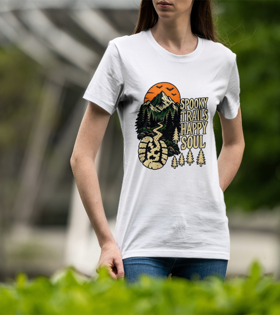 Spooky Trails Happy Soul Mountain Halloween Hiking Adventure T-Shirt