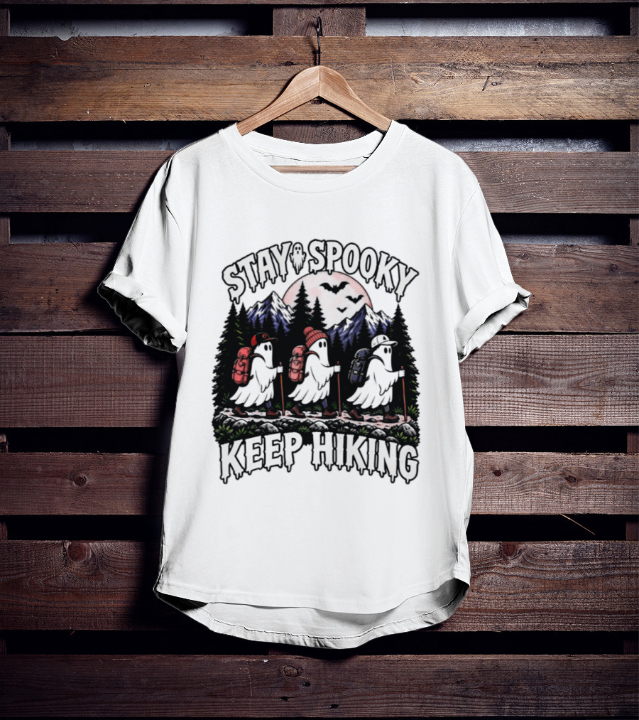 Stay Spooky Hiking Ghosts Halloween Adventure T-Shirt