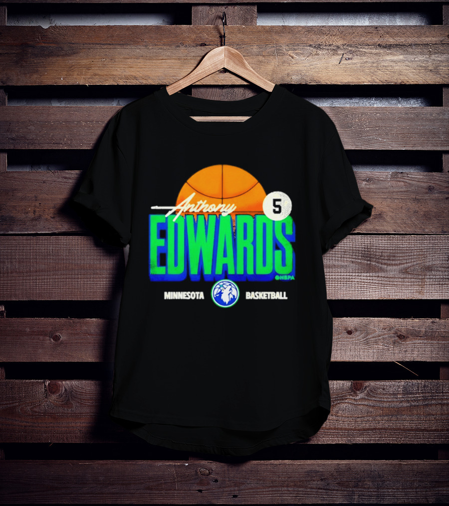 Anthony Edwards 5 Minnesota Basketball Timberwolves Player T-Shirt