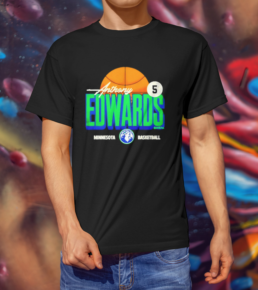 Anthony Edwards 5 Minnesota Basketball Timberwolves Player T-Shirt