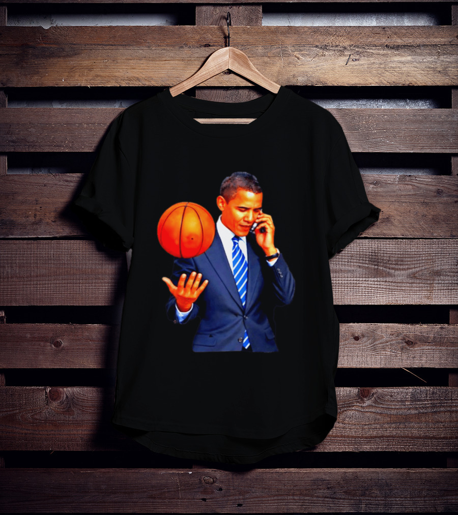 Barack Obama Basketball Phone Call In Suit And Tie T-Shirt