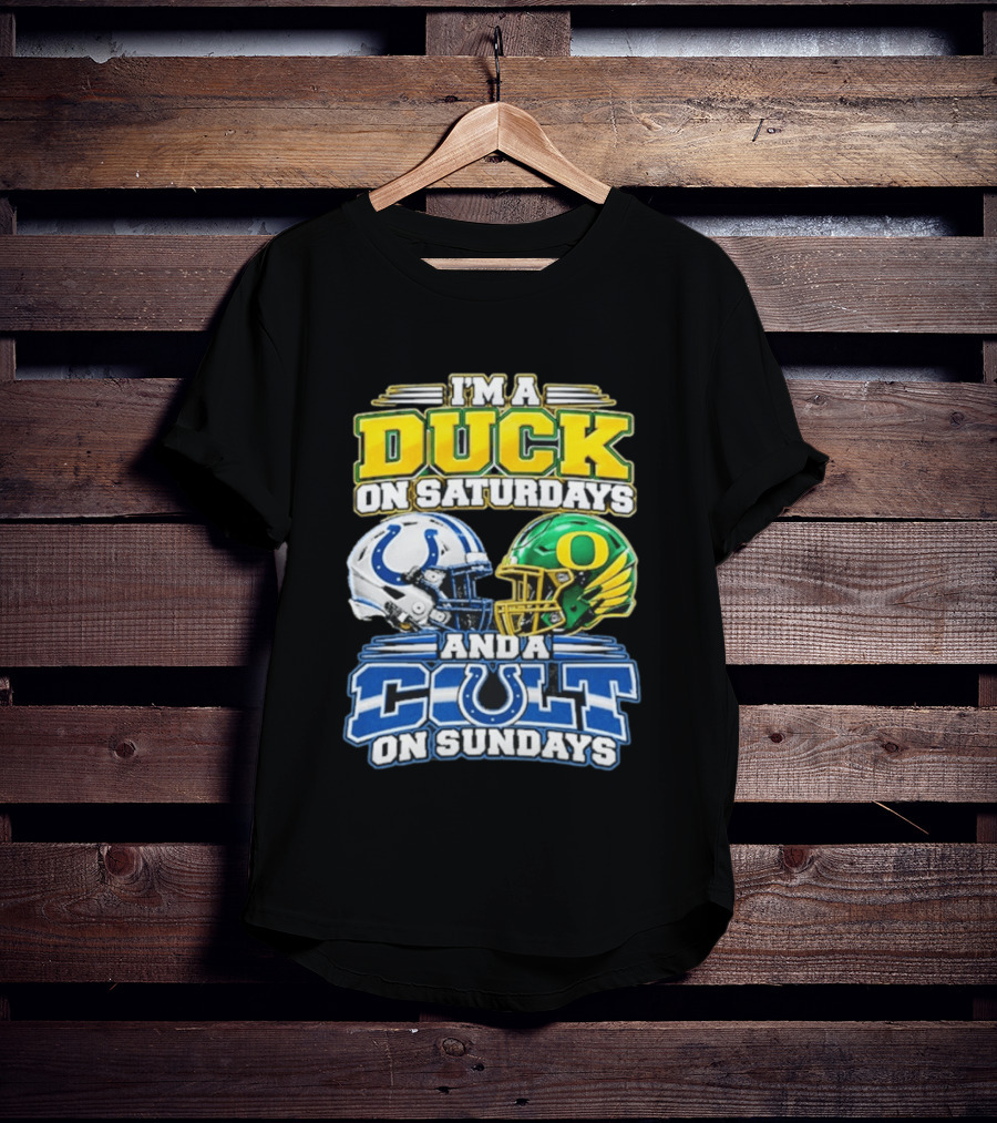 I'm A Duck On Saturdays And A Colt On Sundays Helmet Clash T-Shirt