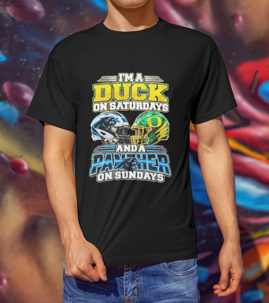 I'm A Duck On Saturdays And A Panther On Sundays Helmet T-Shirt