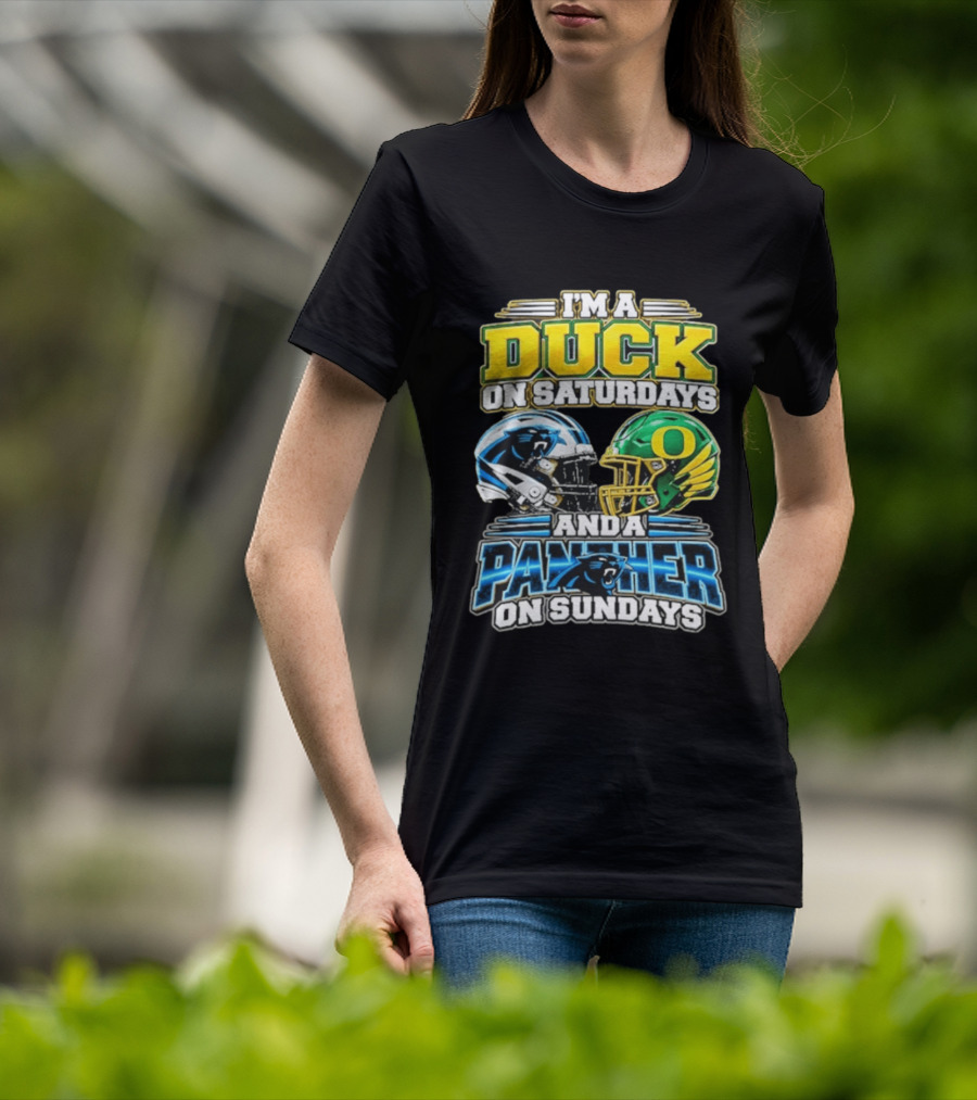I'm A Duck On Saturdays And A Panther On Sundays Helmet T-Shirt