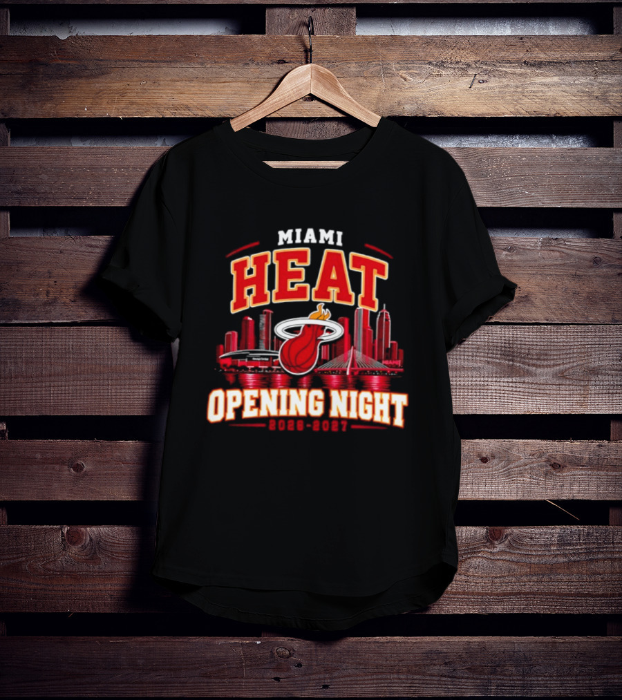 Miami Heat Opening Night 2026 2027 City Skyline T-Shirt