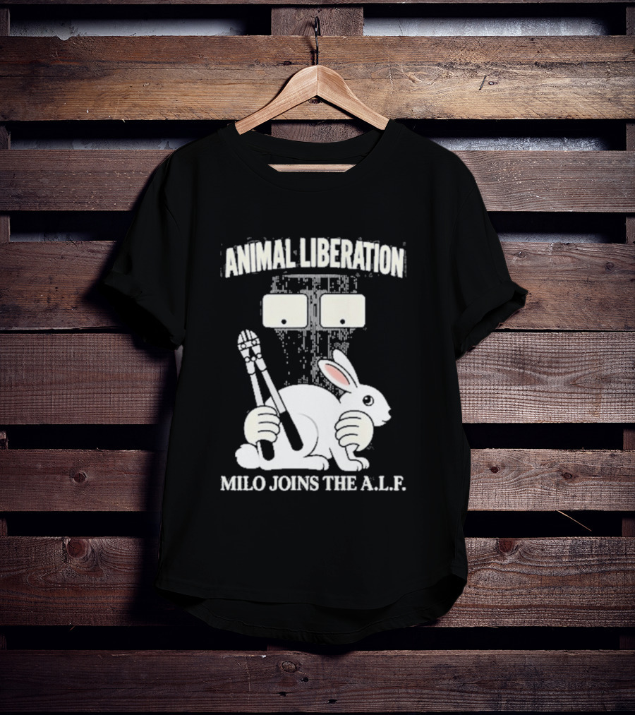 Animal Liberation Milo Joins The ALF Bunny With Pliers And Wrench T-Shirt