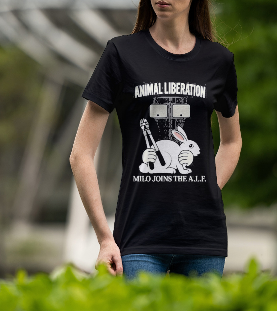 Animal Liberation Milo Joins The ALF Bunny With Pliers And Wrench T-Shirt
