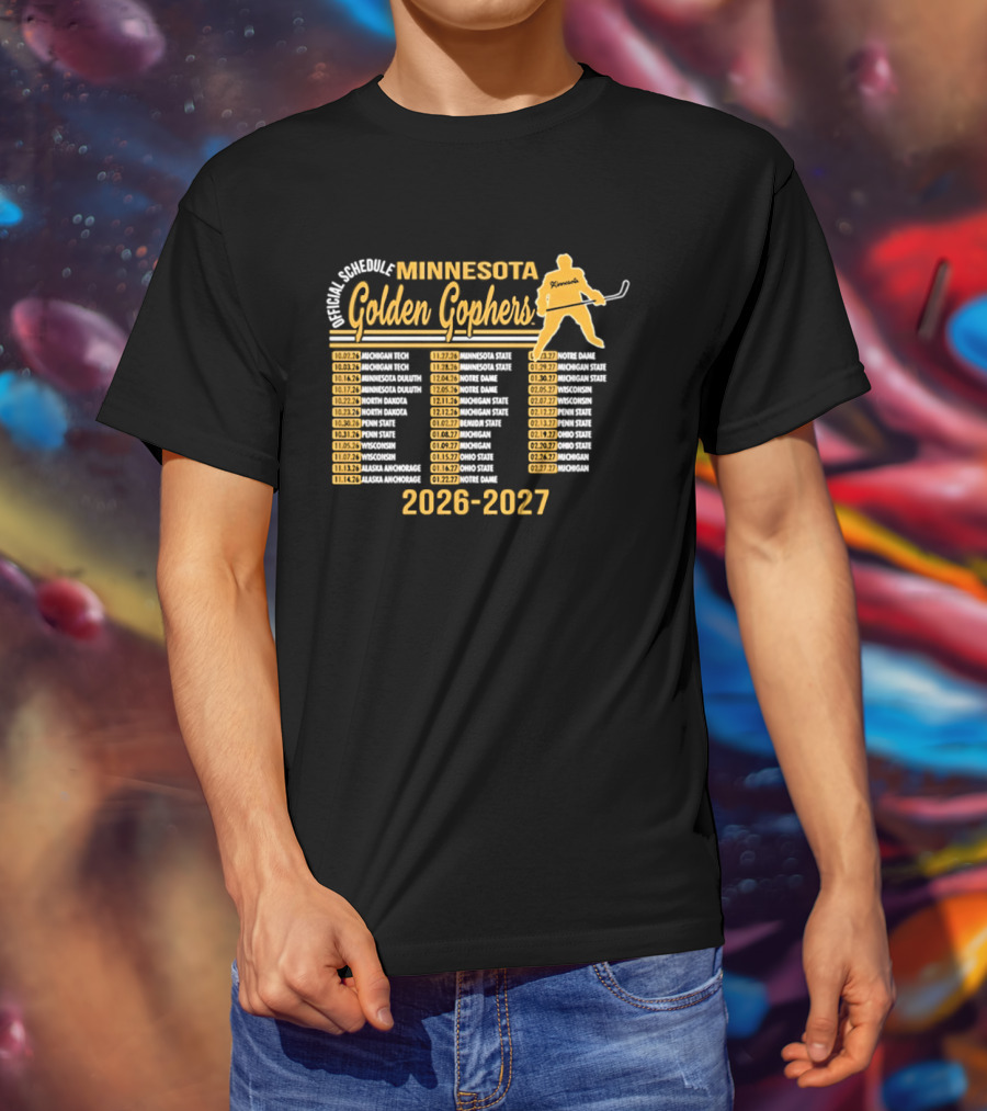 Minnesota Golden Gophers Ice Hockey Schedule 2026 2027 Player Highlights T-Shirt