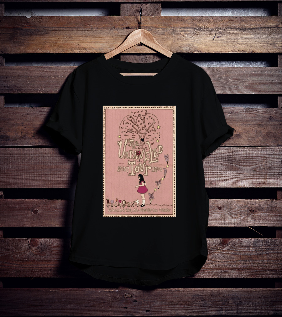 Olivia Rodrigo The Unraveled Tour Charlotte October 7 8 2026 Limited Concert Vintage Pink Design With Tree Butterflies Stars T-Shirt