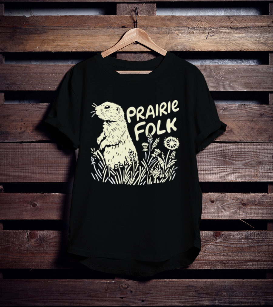 Prairie Folk Groundhog Meadow Wildlife Nature T-Shirt