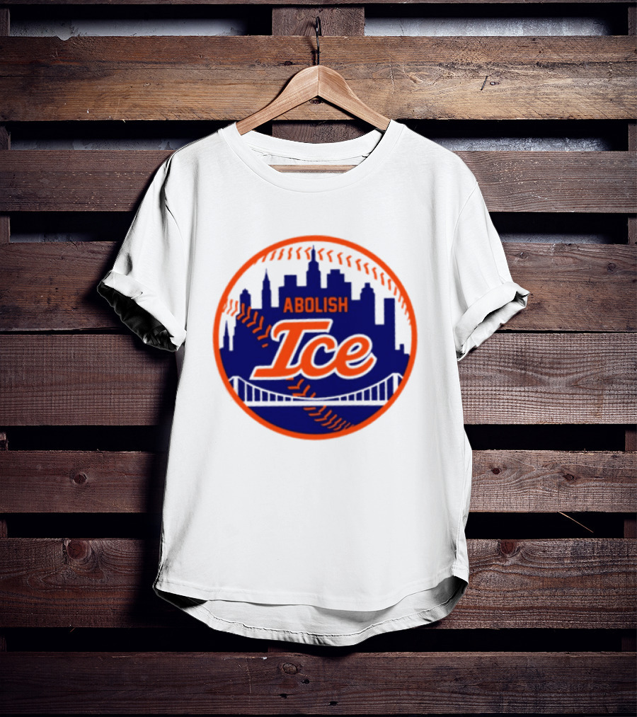 Abolish ICE New York Mets Baseball Fan City Skyline T-Shirt