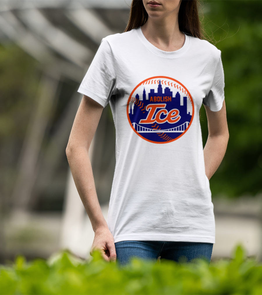 Abolish ICE New York Mets Baseball Fan City Skyline T-Shirt
