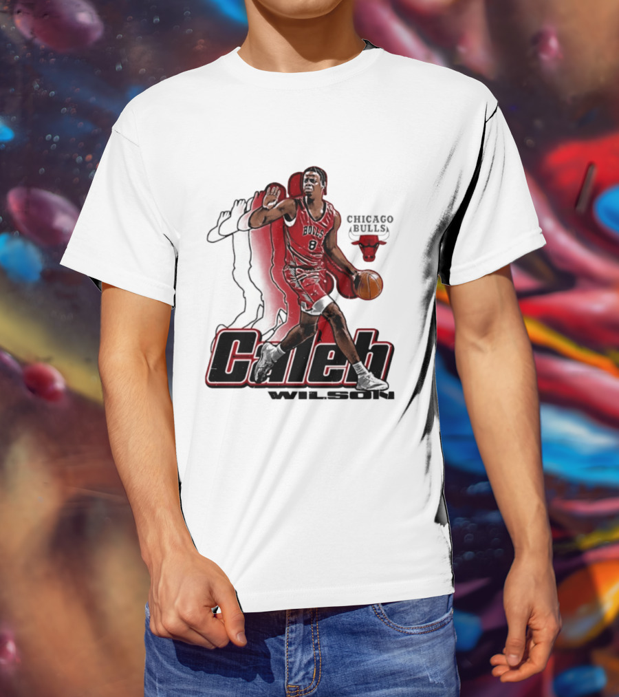 Caleb Wilson 8 Chicago Bulls Basketball Pose T-Shirt