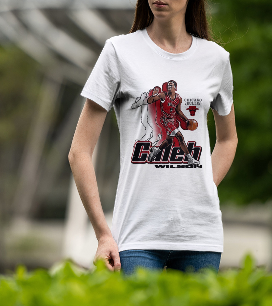 Caleb Wilson 8 Chicago Bulls Basketball Pose T-Shirt
