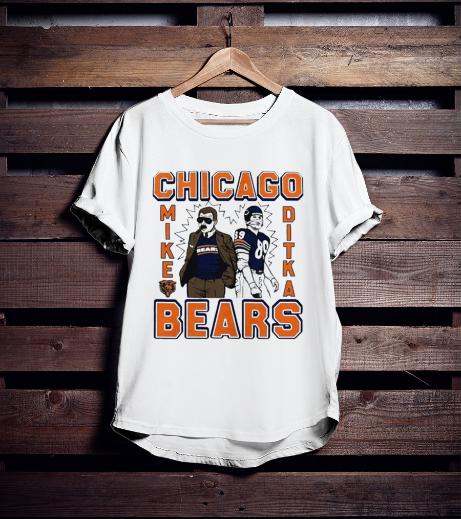 Mike Ditka Chicago Bears Vintage Homage Ash Grey T-Shirt