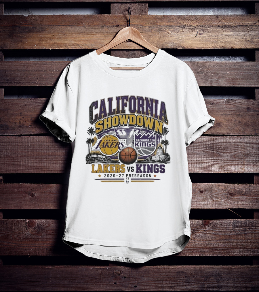 California Showdown Los Angeles Lakers Vs Sacramento Kings 2026 27 Preseason T-Shirt
