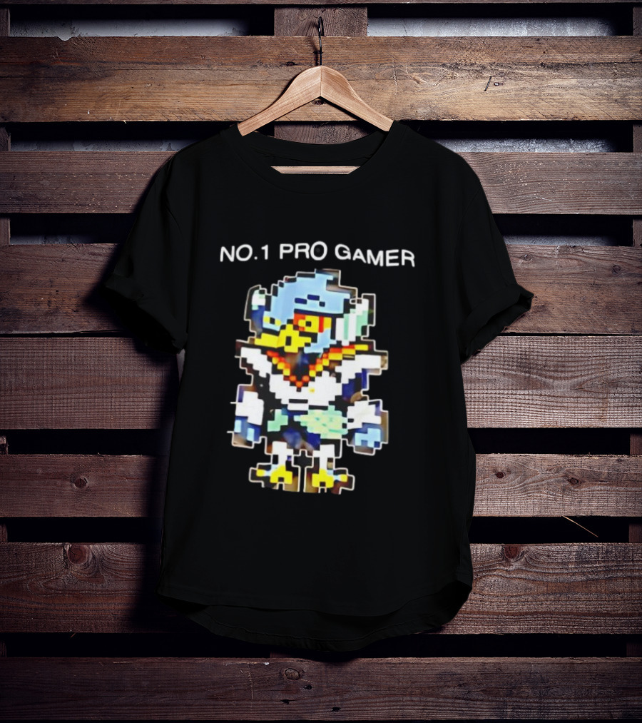 NO.1 PRO GAMER Pixelated Berdly Character Retro Game Style T-Shirt