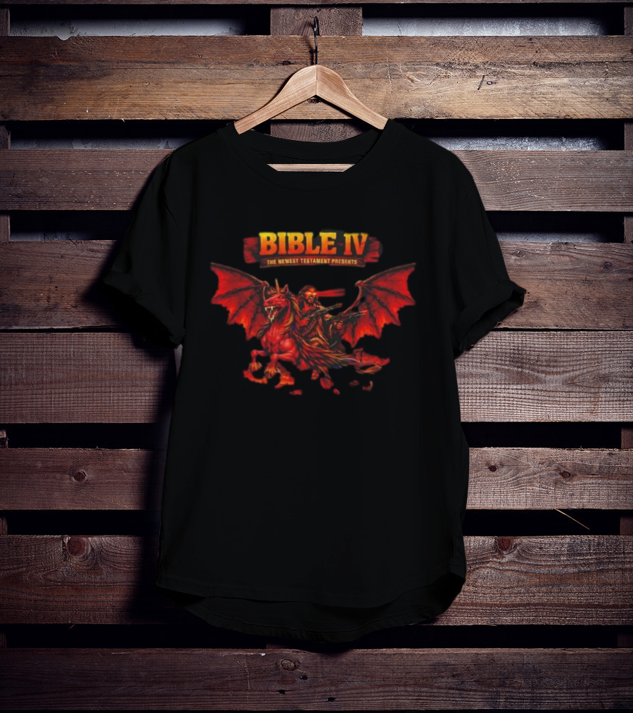 Bible IV The Newest Testament Presents Demon Dragon Rider T-Shirt
