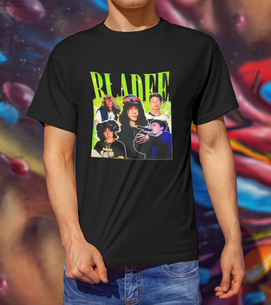 Bladee Members Collage With Neon Highlights T-Shirt