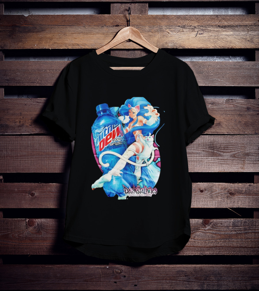 Darkstalkers Resurrection Felicia Mtn Dew Voltage Collaboration T-Shirt
