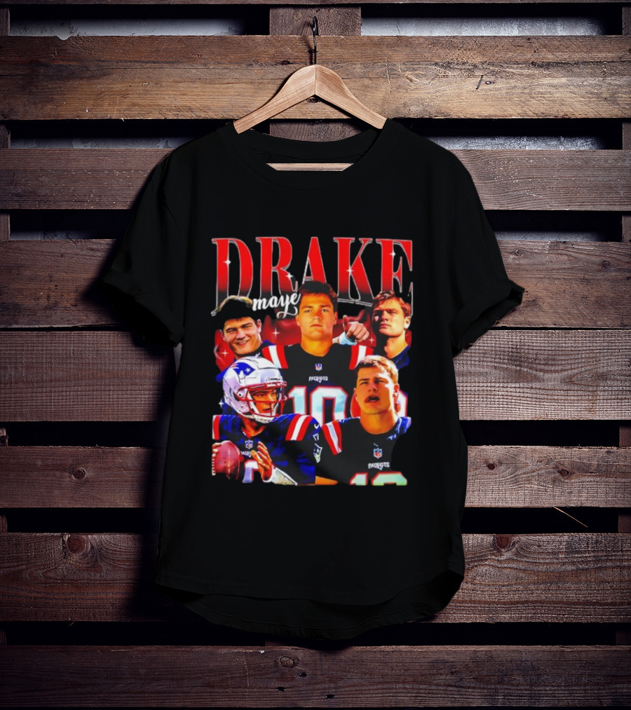 Drake Maye Patriots Vintage 90s Quarterback NFL Football T-Shirt