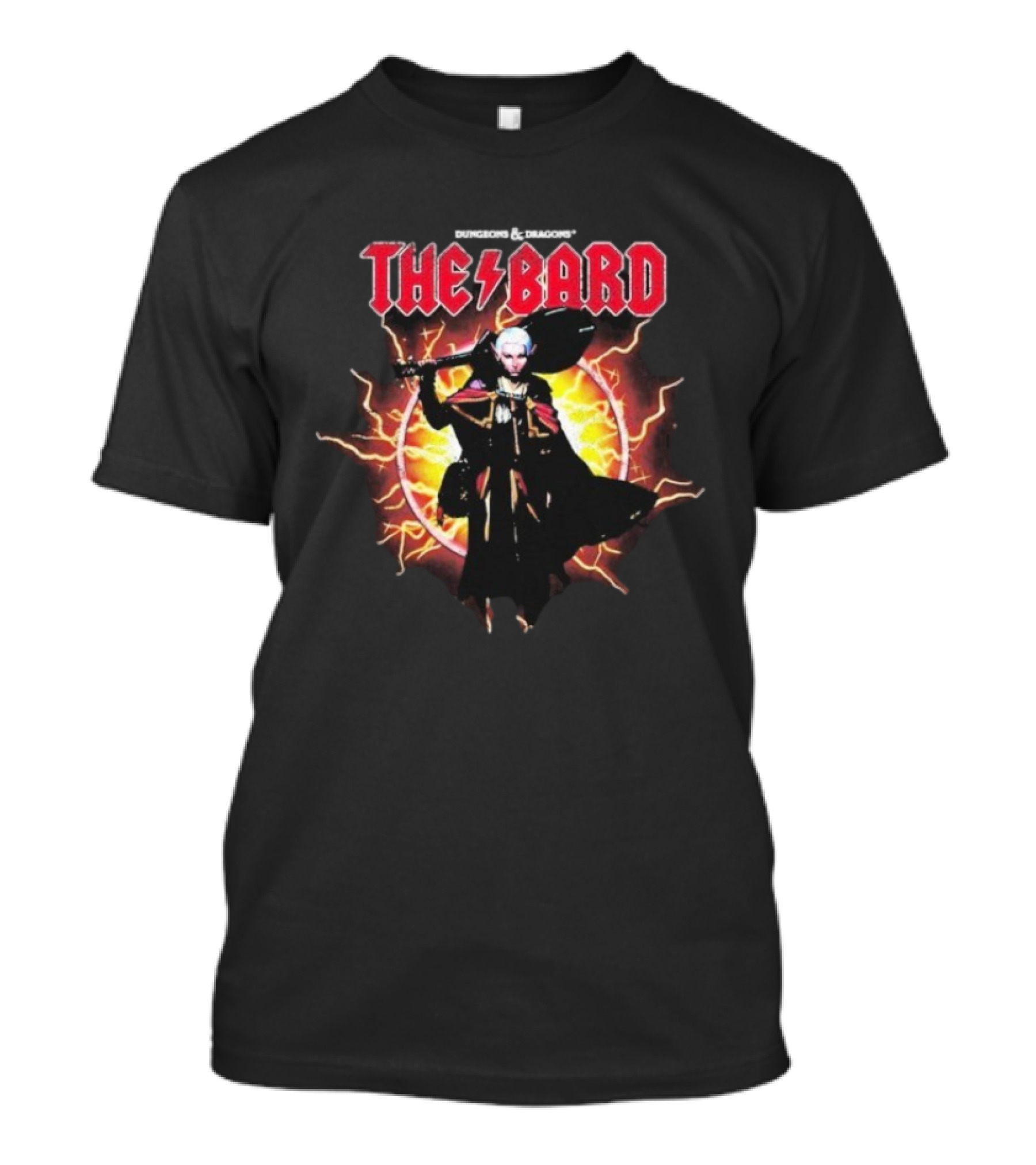 Dungeons & Dragons The Bard Metal Rock Lightning Storm Fantasy Character T-Shirt