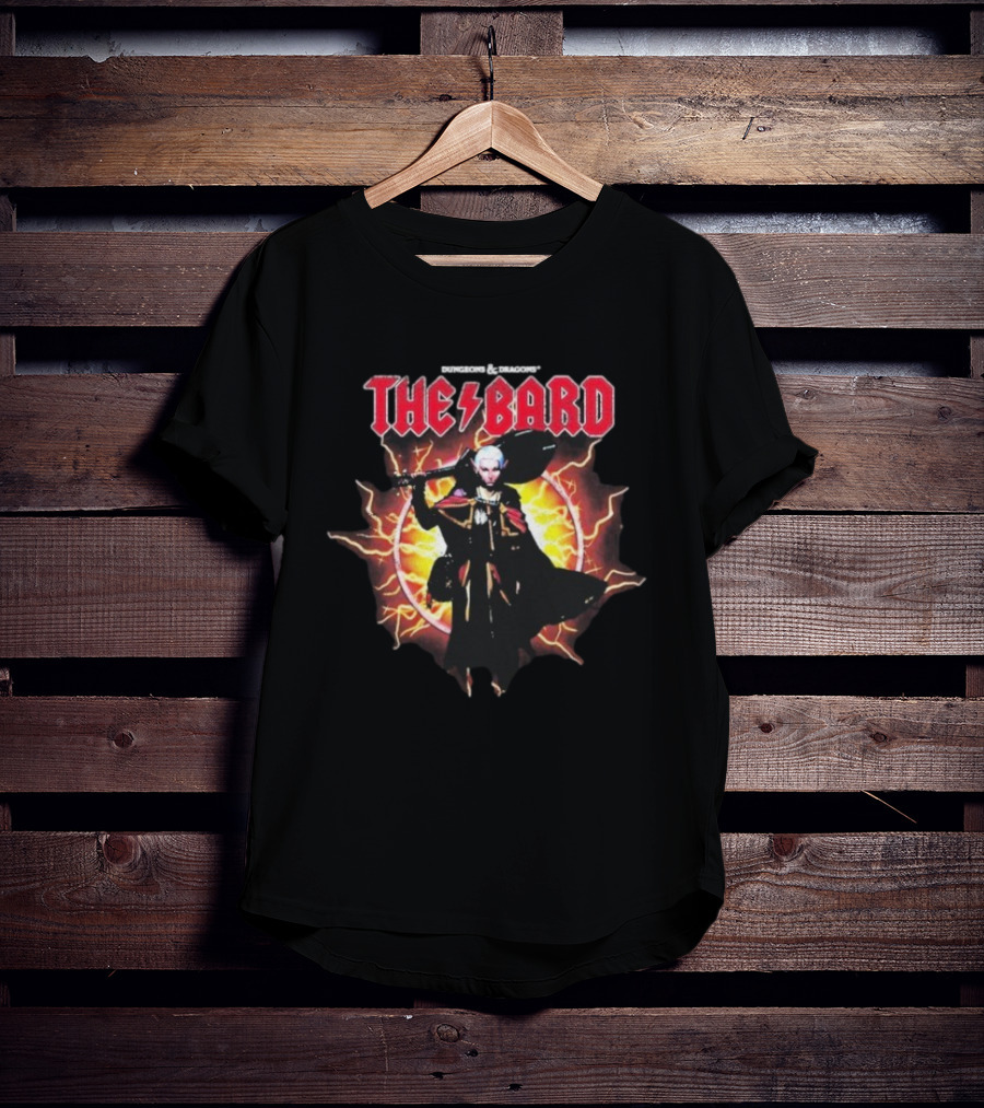 Dungeons & Dragons The Bard Metal Rock Lightning Storm Fantasy Character T-Shirt