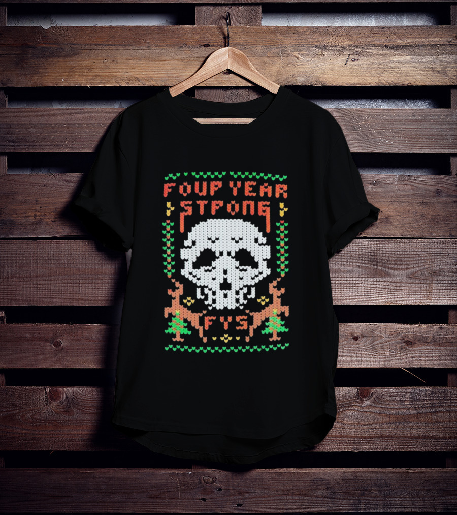 Four Year Strong FYS Christmas Knit Skull Ugly Xmas Sweater T-Shirt