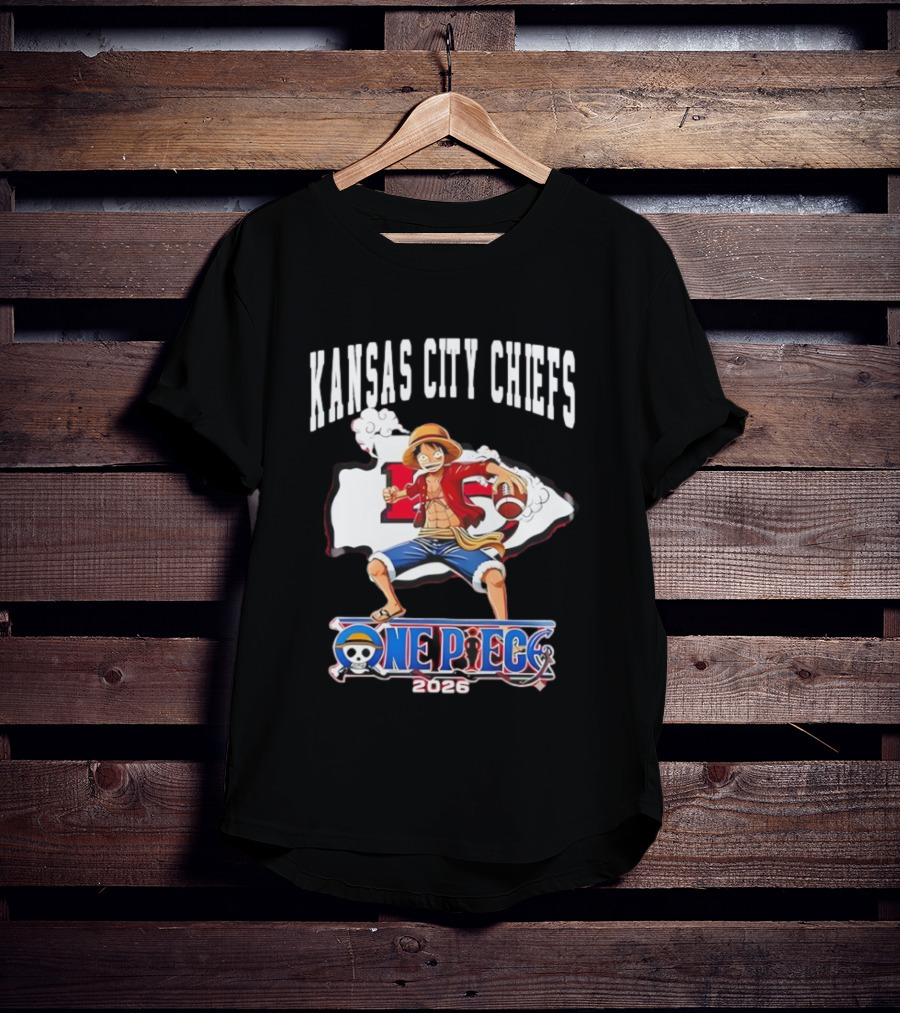 Kansas City Chiefs One Piece Luffy Football Crossover 2026 T-Shirt