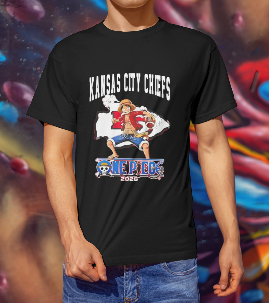 Kansas City Chiefs One Piece Luffy Football Crossover 2026 T-Shirt