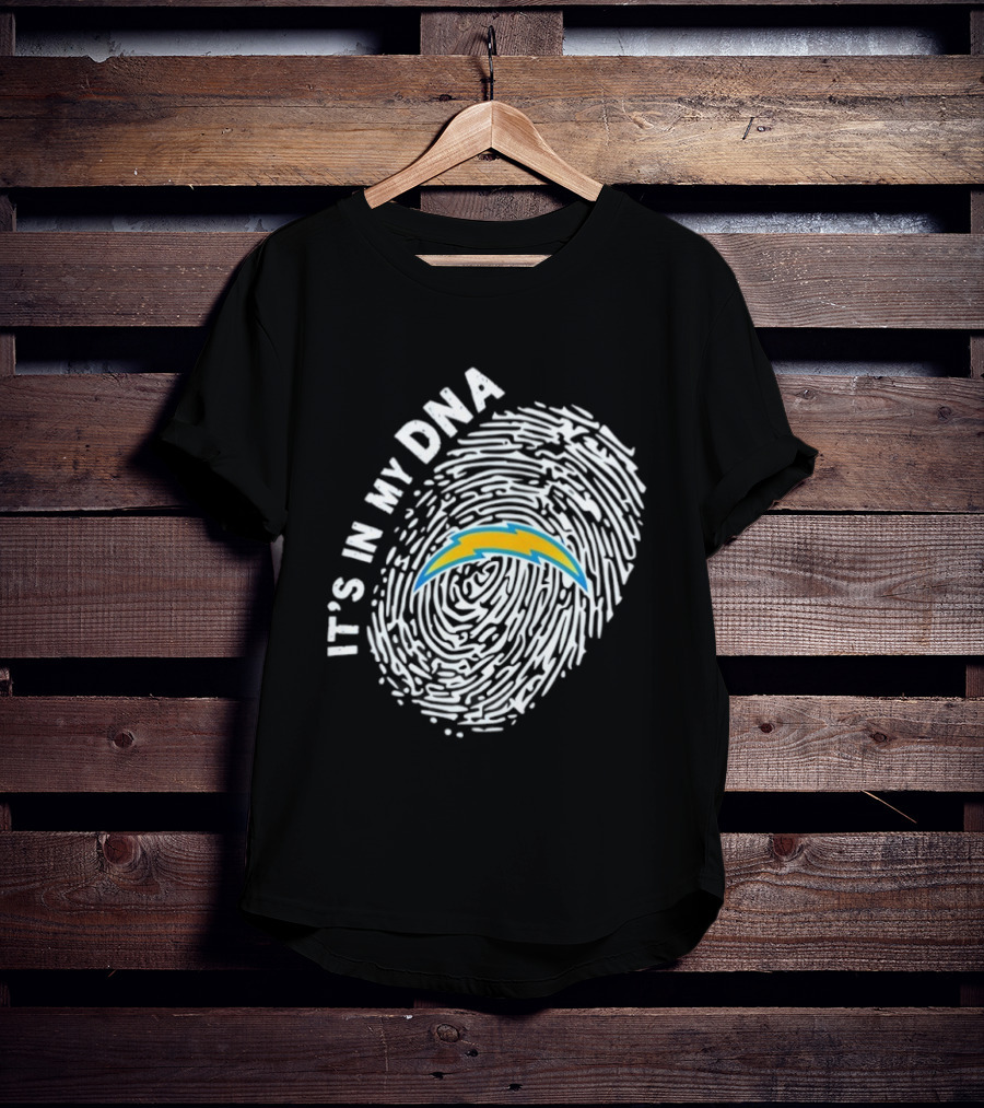 Los Angeles Chargers It's In My DNA Fingerprint Bolt T-Shirt