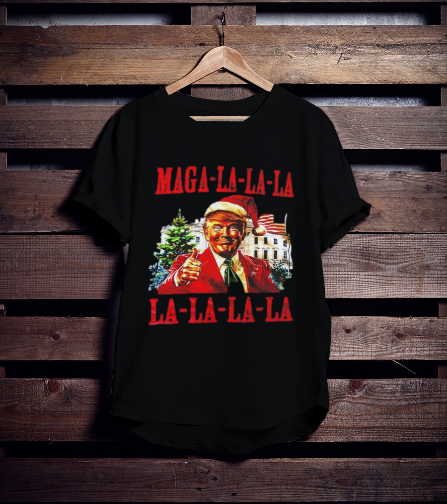 MAGA La La La Donald Trump Christmas Santa Hat Thumbs Up T-Shirt