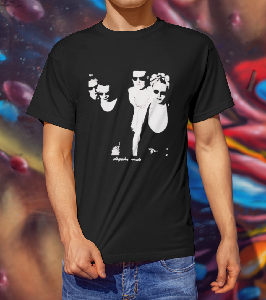 Public Laundry Depeche Mode Classic Band Members Black And White Sunglasses Style T-Shirt