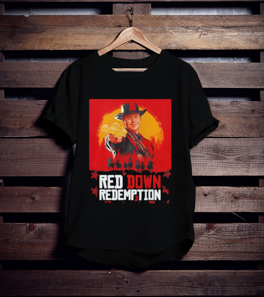 Red Down Redemption Cowboy Parody Toast Fun Graphic T-Shirt