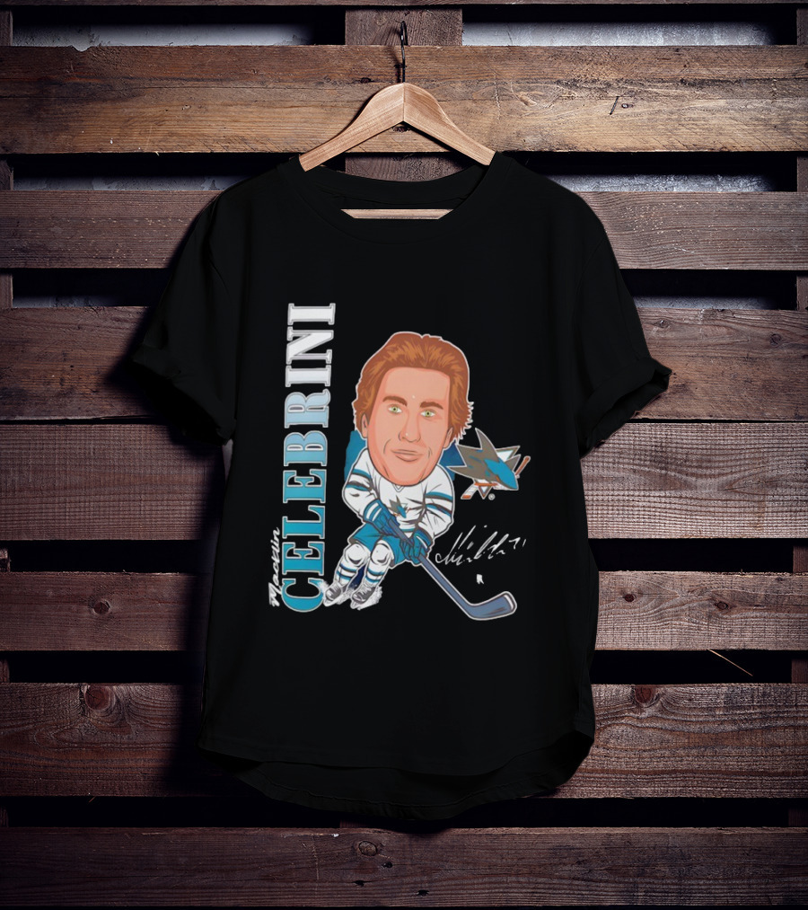 San Jose Sharks Macklin Celebrini #71 Big Head Signature Fanatics T-Shirt