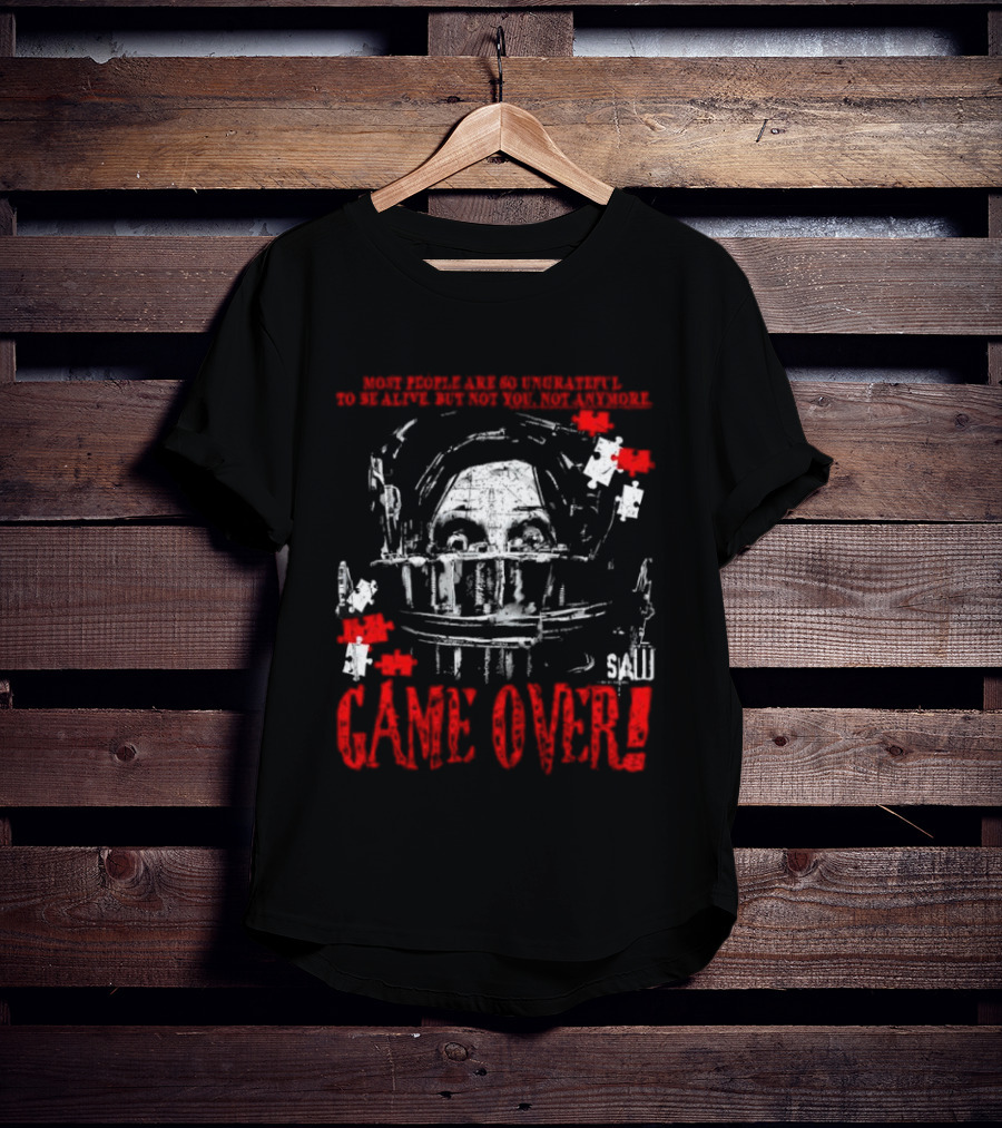Saw Game Over Keep Calm And Survive Head Trap Horror Movie T-Shirt